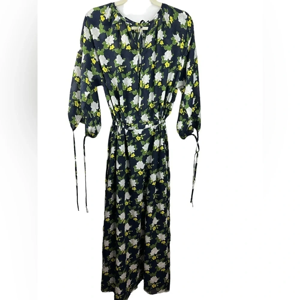 Anthropologie Whit Sadie Long Floral Maxi Dress 100% SIlk sz Small‎ NEW $568 - Picture 7 of 9